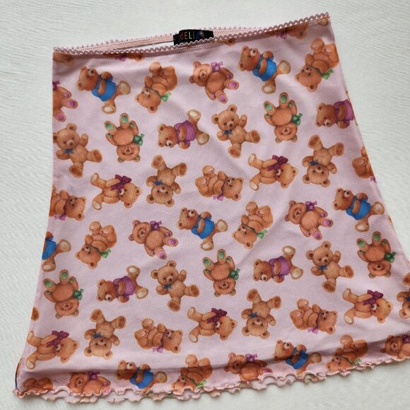dELiA*s Dresses & Skirts - Delia's Dolls Kill Pink Teddy Bear Mini Skirt Cute Coquette Y2K Kawaii XS